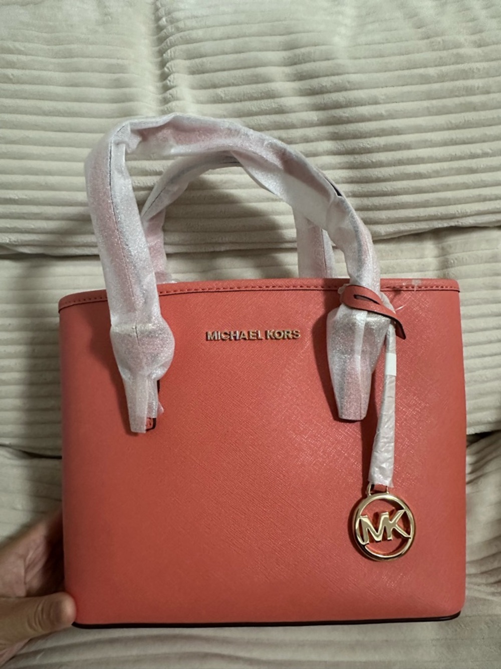 NWT Michael Kors Limited edition Coral Saffiano Leather Tote